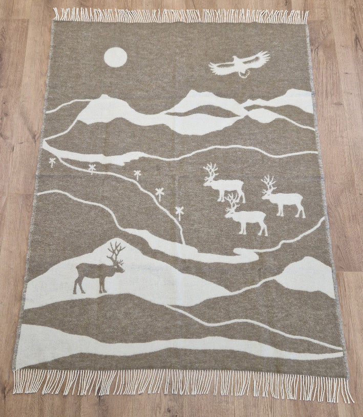 Ullpläd Fjällvandring beige