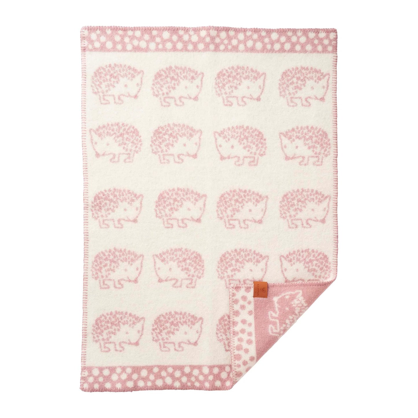 Babyfilt Ull Igelkott rosa