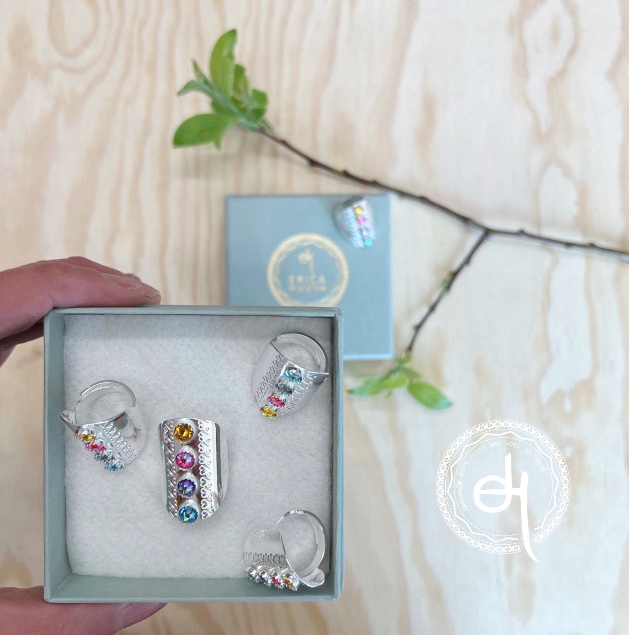 Erica Huuva justerbar ring Vaibmu Heart