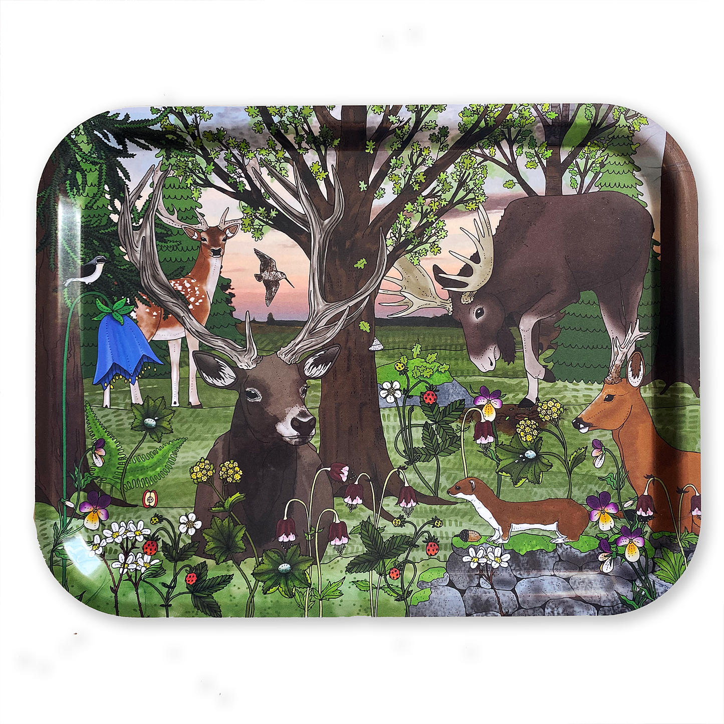 Eplaros bricka 36x28cm Skogsdagg