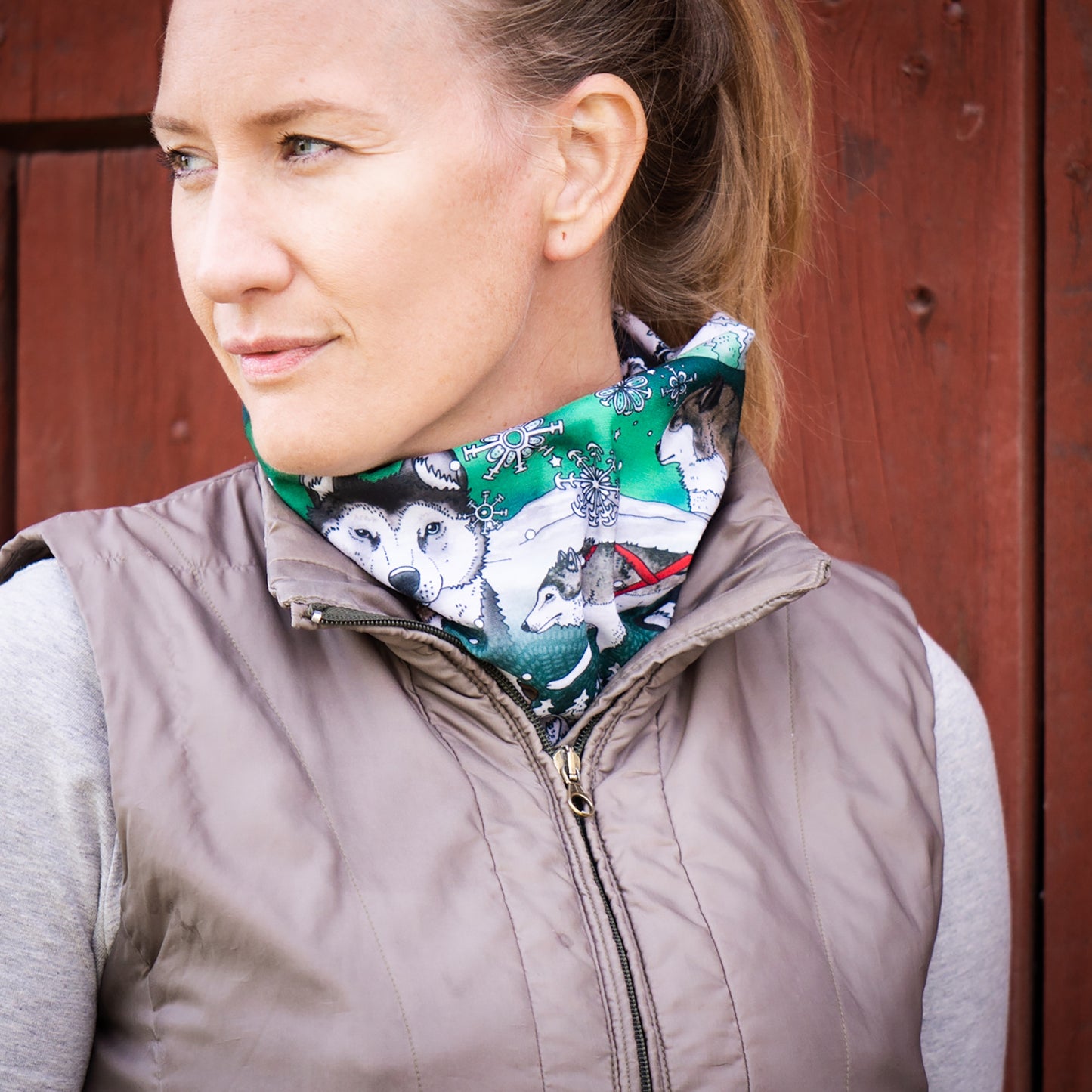 Multiscarf buff motiv av Polarhundar från Eplaros.