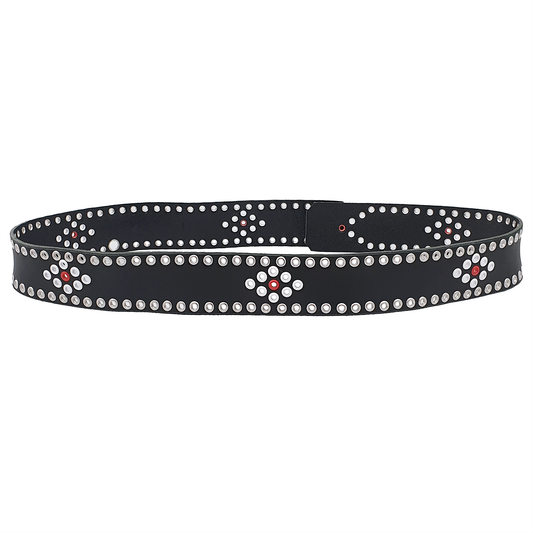 Bälte Kristall svart 4,4cm