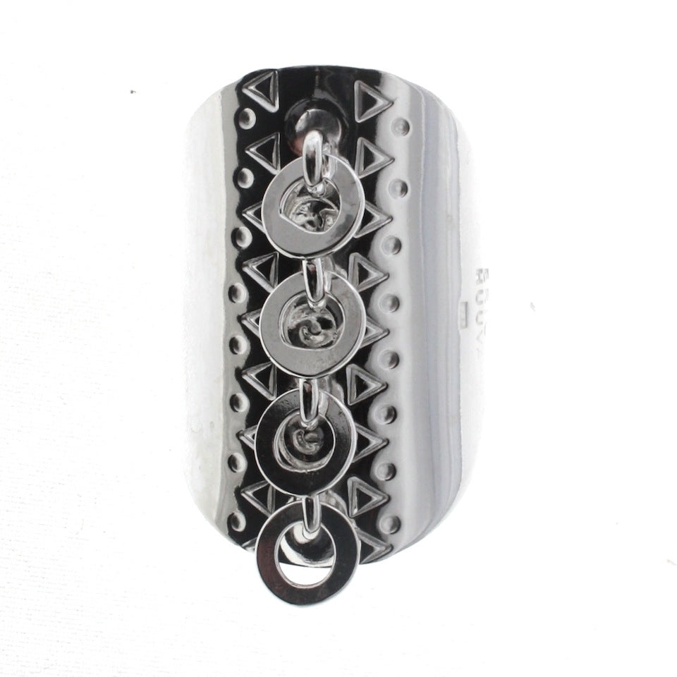 Árbevierru Tradition samisk design bred silverring från Erica Huuva