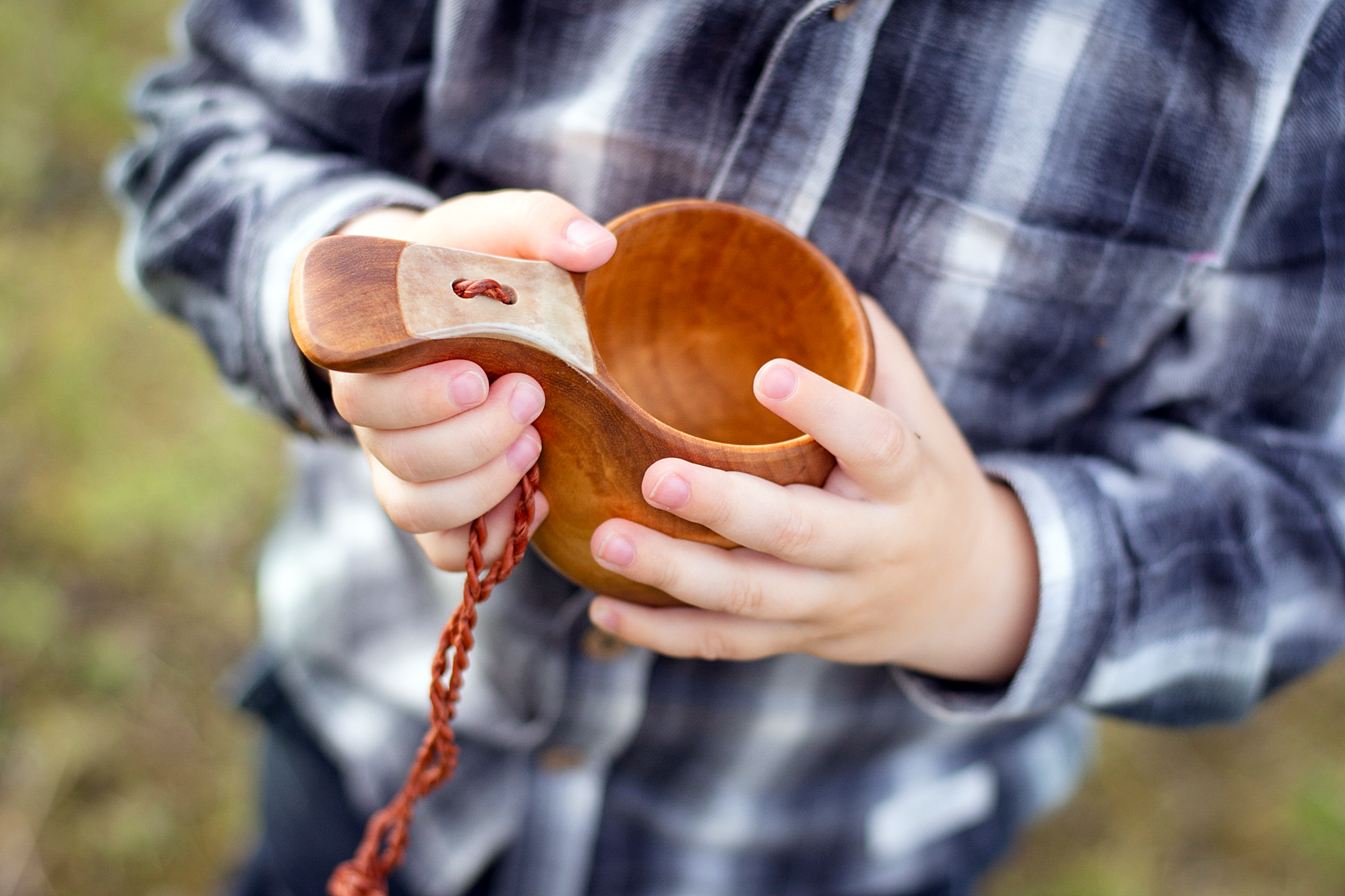 Barnkåsa björkvril och renhorn (med eller utan gravyr)