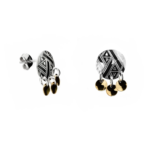 Erica Huuva örhängen Árbevierru South mini guldplätterade löv