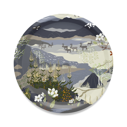 Bricka Fjällvandring blå/grå 31cm