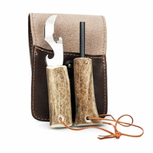 Vildmarkskit i läderfodral