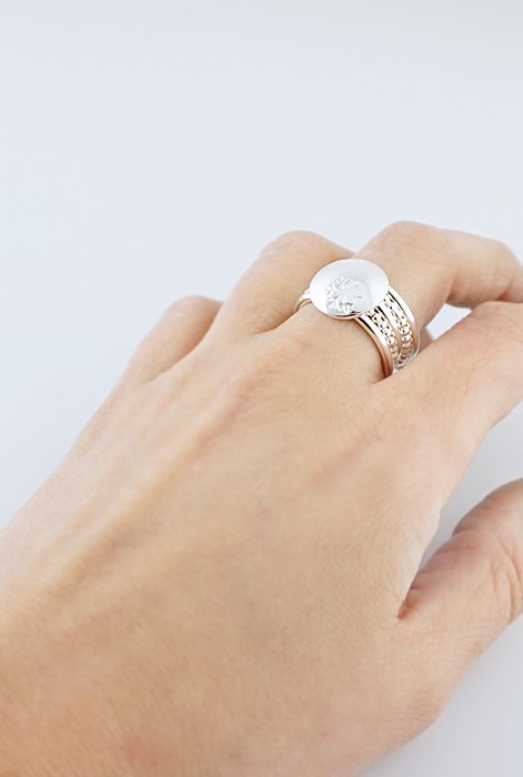 Camilla Mustikka Snöflinga ringkombination 5 ringar