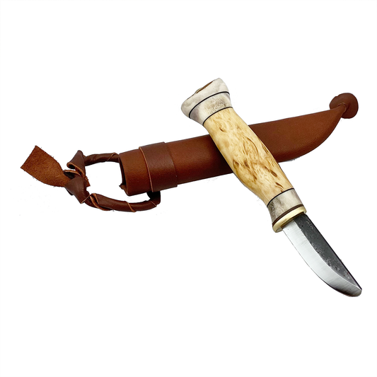 Kniv passande som första kniv till barn spetsen är trubbig av kolstål