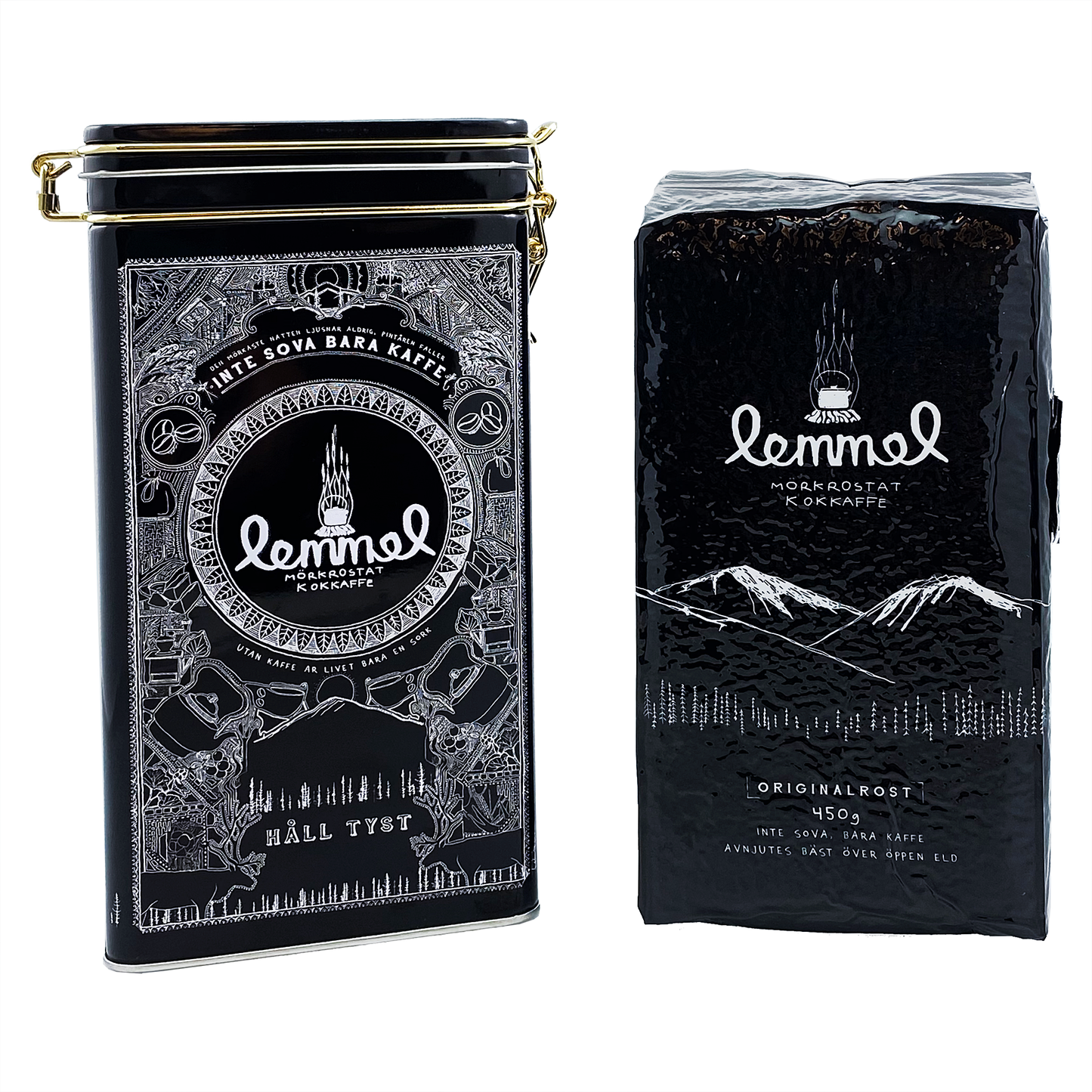 Paket Lemmelkaffe original 450gr och kaffeburk