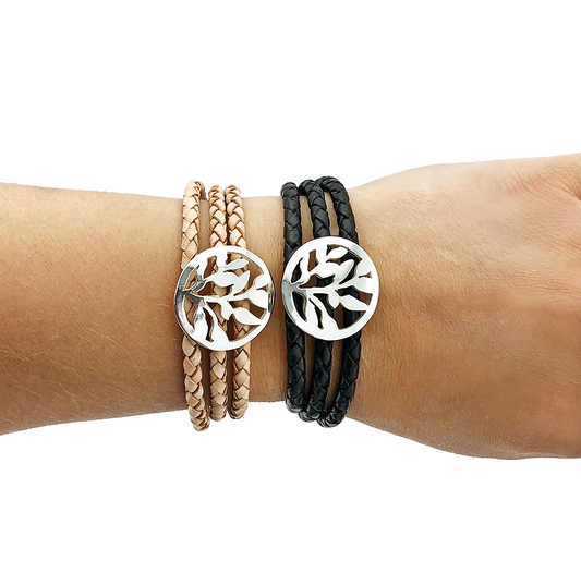 Camilla Mustikka Blåbär läderarmband natur