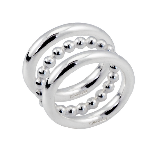 Camilla Mustikka Silverringar kombo