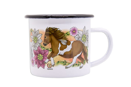 Eplaros emaljmugg Shetlandsponny