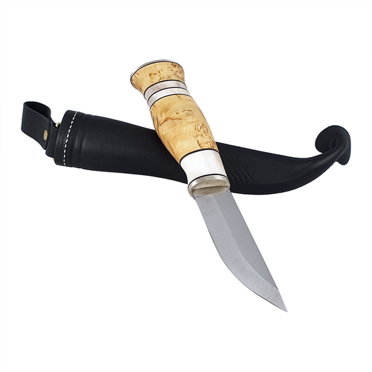 Kniv 7,5 cm masurbjörk & renhorn